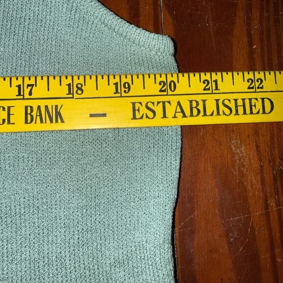 St John Sport Vintage Pastel Green Full Zip Cardigan & Tank Set Chic Preppy Sz L - Picture 16 of 16